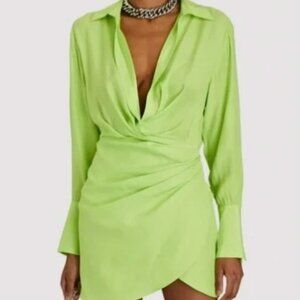 Gauge81 Nasha dress in Fluro bright green
